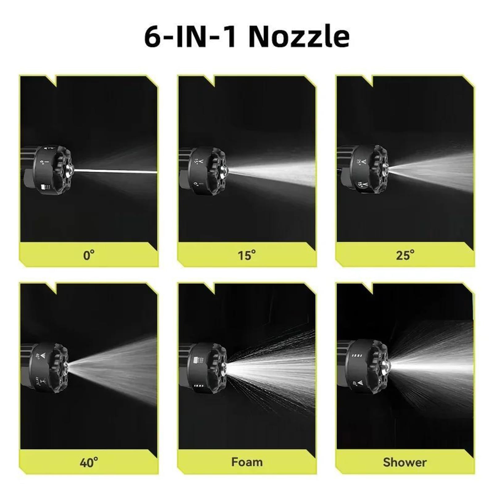 Electric Power Washer High Pressure Water Gun, Cordless Pressure Washer Gun, Portable Power Washer, Battery Operated Power Washer, 6 in 1 Spray Nozzles Car Washer,3  Gear Speed Pressure Cleaner