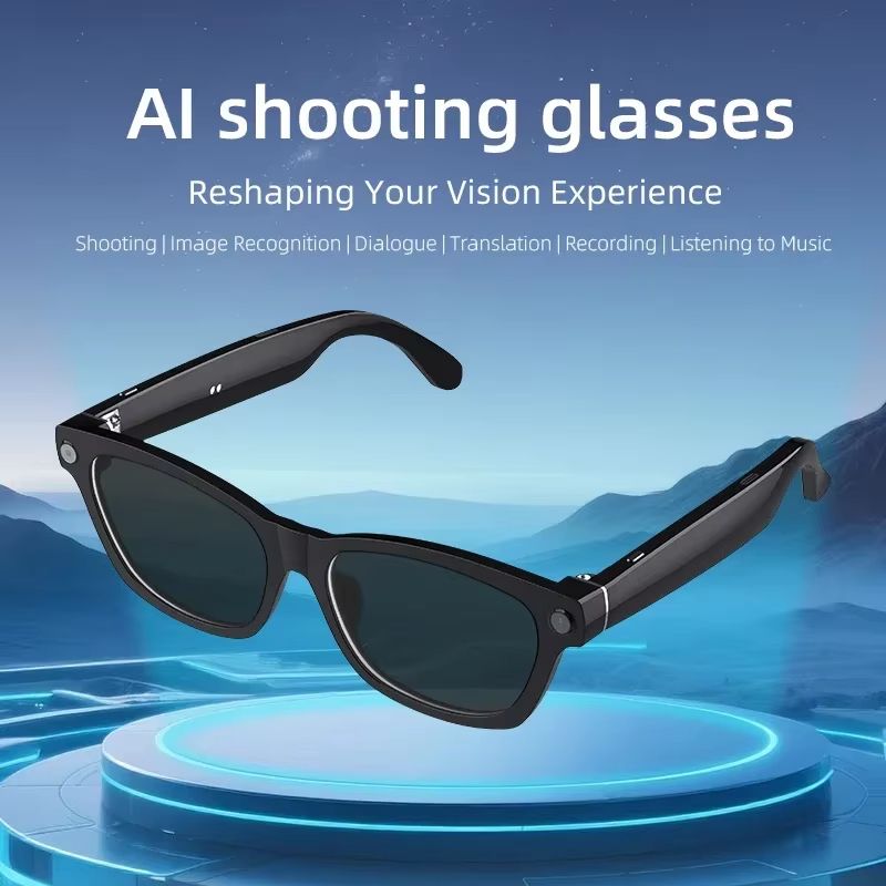 Latest AI Smart Glasses AI Translation 8MP HD Camera 4K Shooting Image Conversation Recording Listening To Music Smart Glasses Waterproof Camera Photo Video Call Advanced Intelligent Wearable Eyewear
