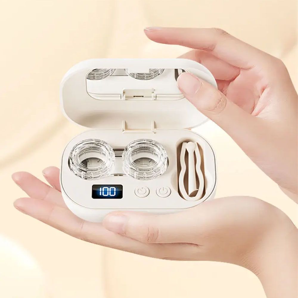 2026 Portable Rechargeable Ultrasonic Contact Lens Cleaner Case, Ultrasonic Portable Travel Contact Lens Case Kit, Home Travel and Office Smart Timer Full-automatic Contact Lens Cleaning Machine