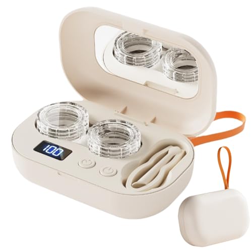 2026 Portable Rechargeable Ultrasonic Contact Lens Cleaner Case, Ultrasonic Portable Travel Contact Lens Case Kit, Home Travel and Office Smart Timer Full-automatic Contact Lens Cleaning Machine