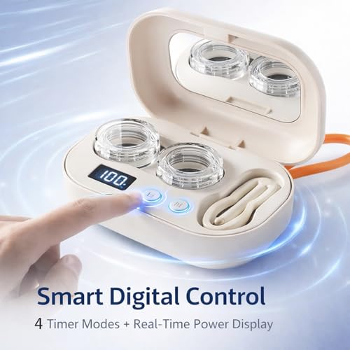 2026 Portable Rechargeable Ultrasonic Contact Lens Cleaner Case, Ultrasonic Portable Travel Contact Lens Case Kit, Home Travel and Office Smart Timer Full-automatic Contact Lens Cleaning Machine