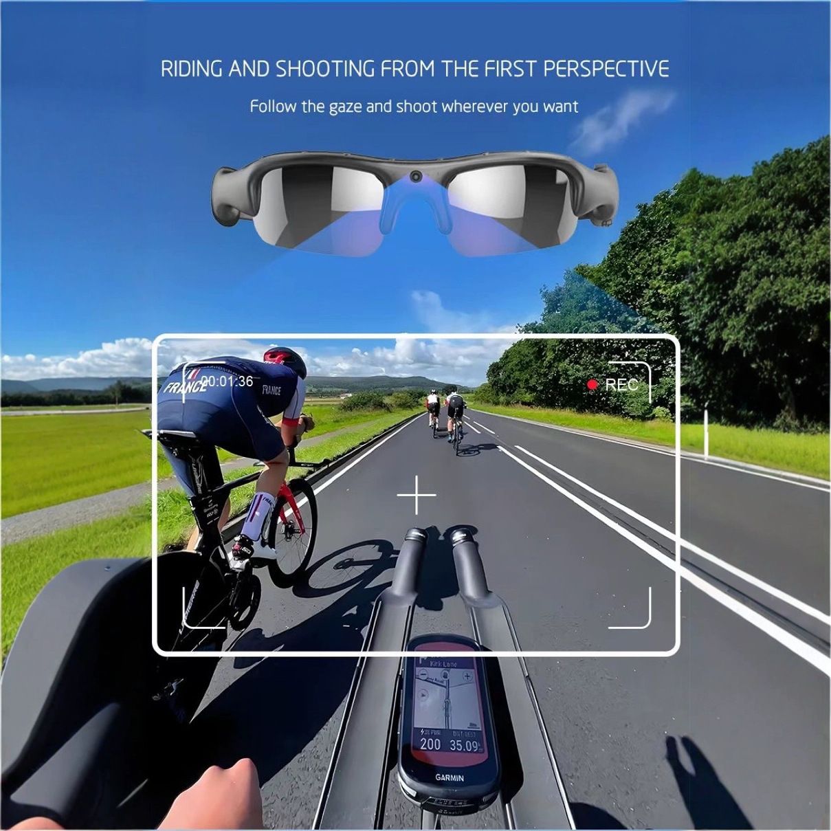 1080P Wifi Riding Smart Glasses Eyewear Outdoor Sports Driving Wireless Glasses Action Camera DVR Audio Video Recorder Camcorder Sports Glasses with Camera Video Glasses for Men/Woman Premium Gifts