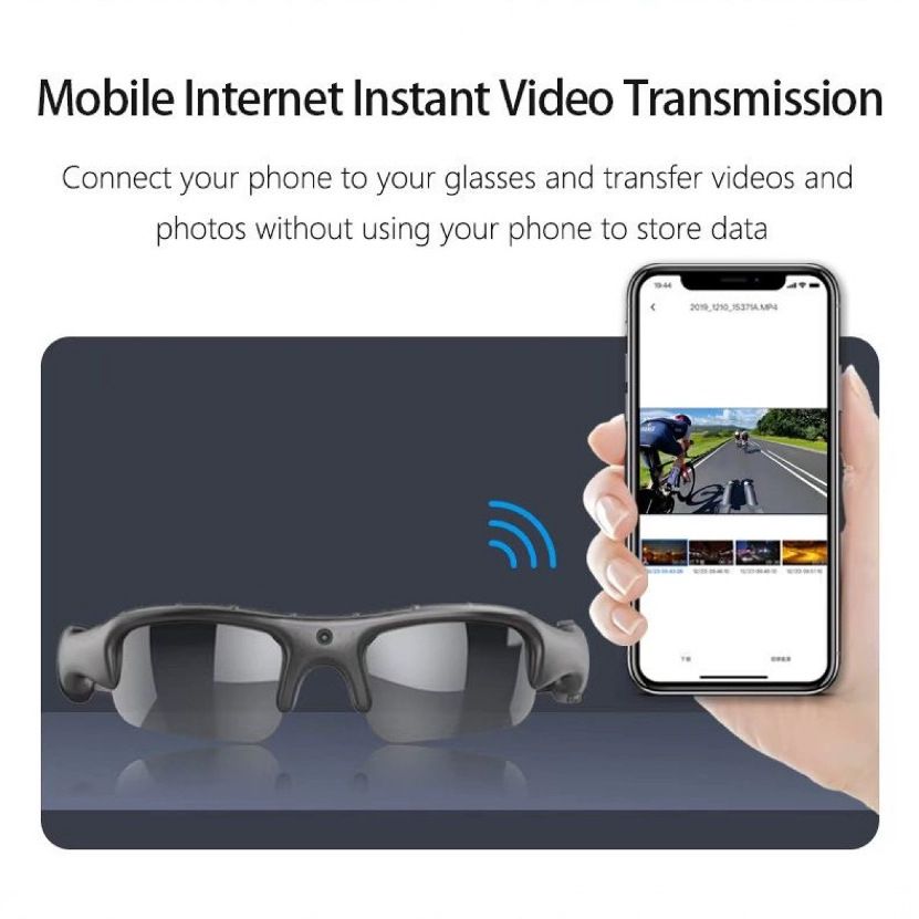 1080P Wifi Riding Smart Glasses Eyewear Outdoor Sports Driving Wireless Glasses Action Camera DVR Audio Video Recorder Camcorder Sports Glasses with Camera Video Glasses for Men/Woman Premium Gifts