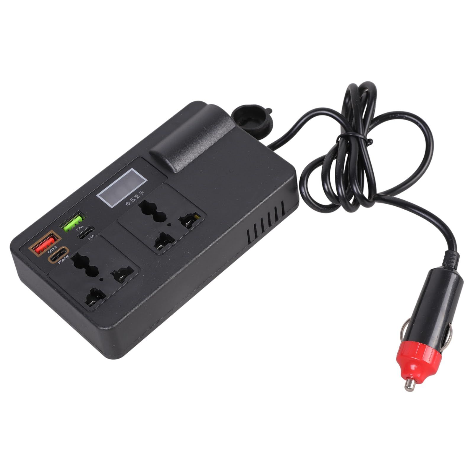 200W Car Power Inverter DC12V-24V to 220V Voltages Converter with PD30W Type-C & USB-a Port Car Plug Adapter Outlet Power Supply