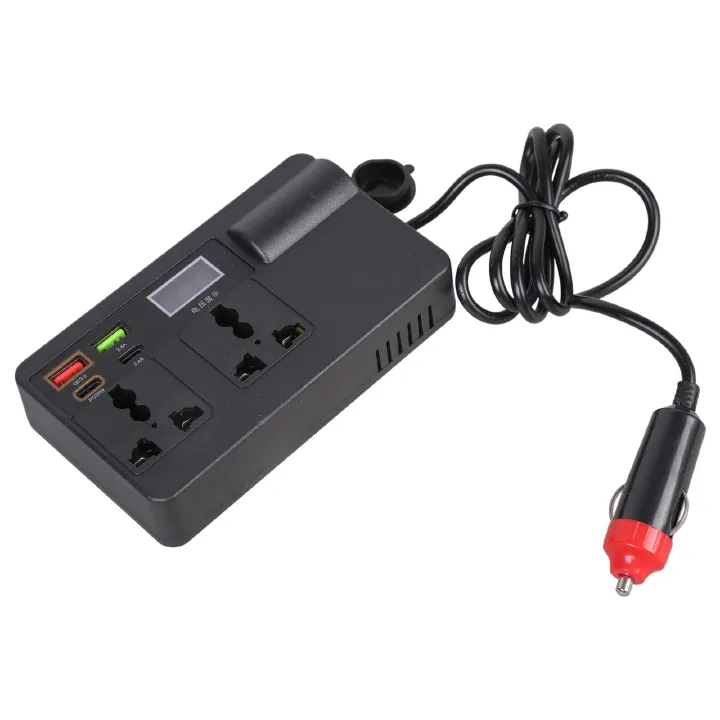 200W Car Power Inverter DC12V-24V to 220V Voltages Converter with PD30W Type-C & USB-a Port Car Plug Adapter Outlet Power Supply
