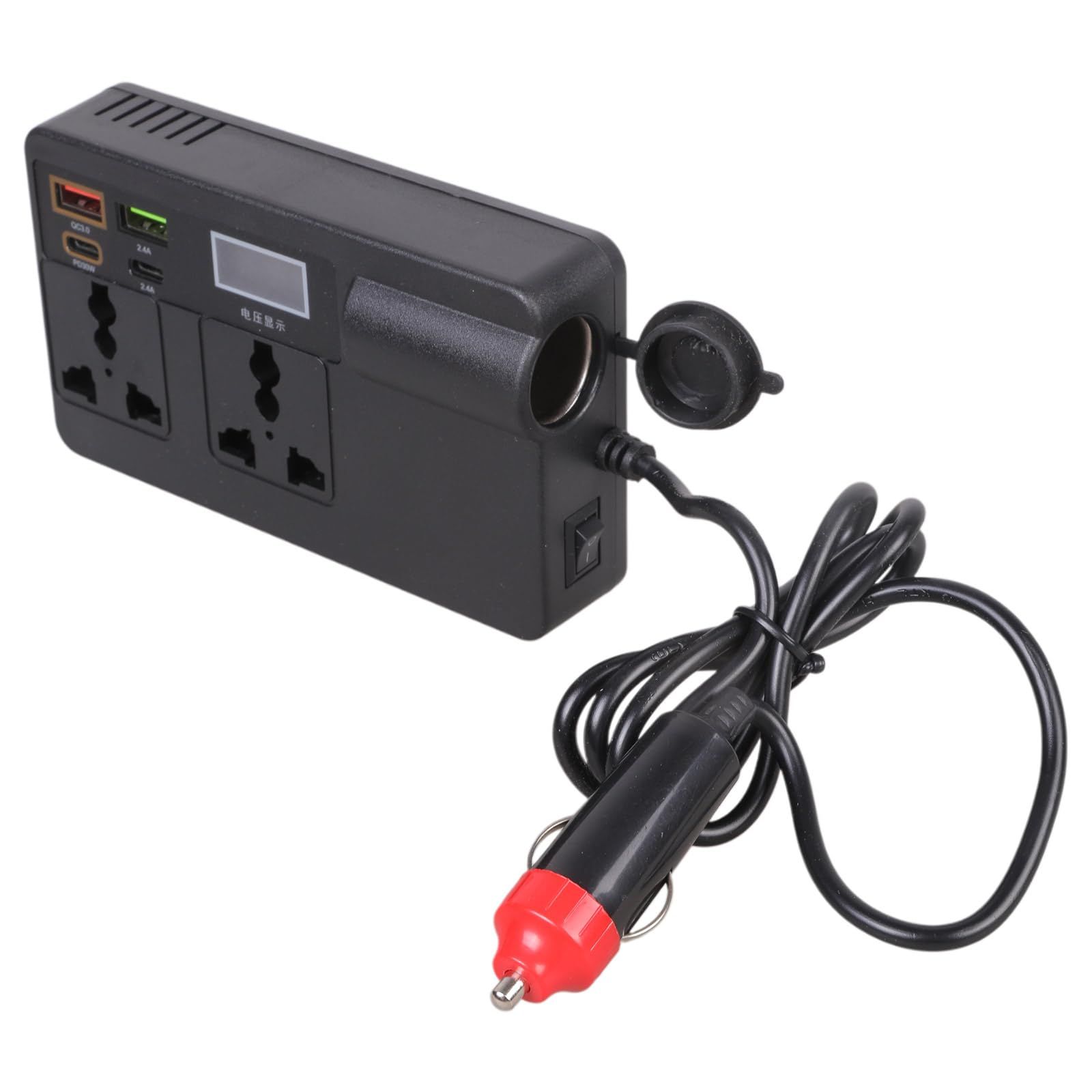 200W Car Power Inverter DC12V-24V to 220V Voltages Converter with PD30W Type-C & USB-a Port Car Plug Adapter Outlet Power Supply
