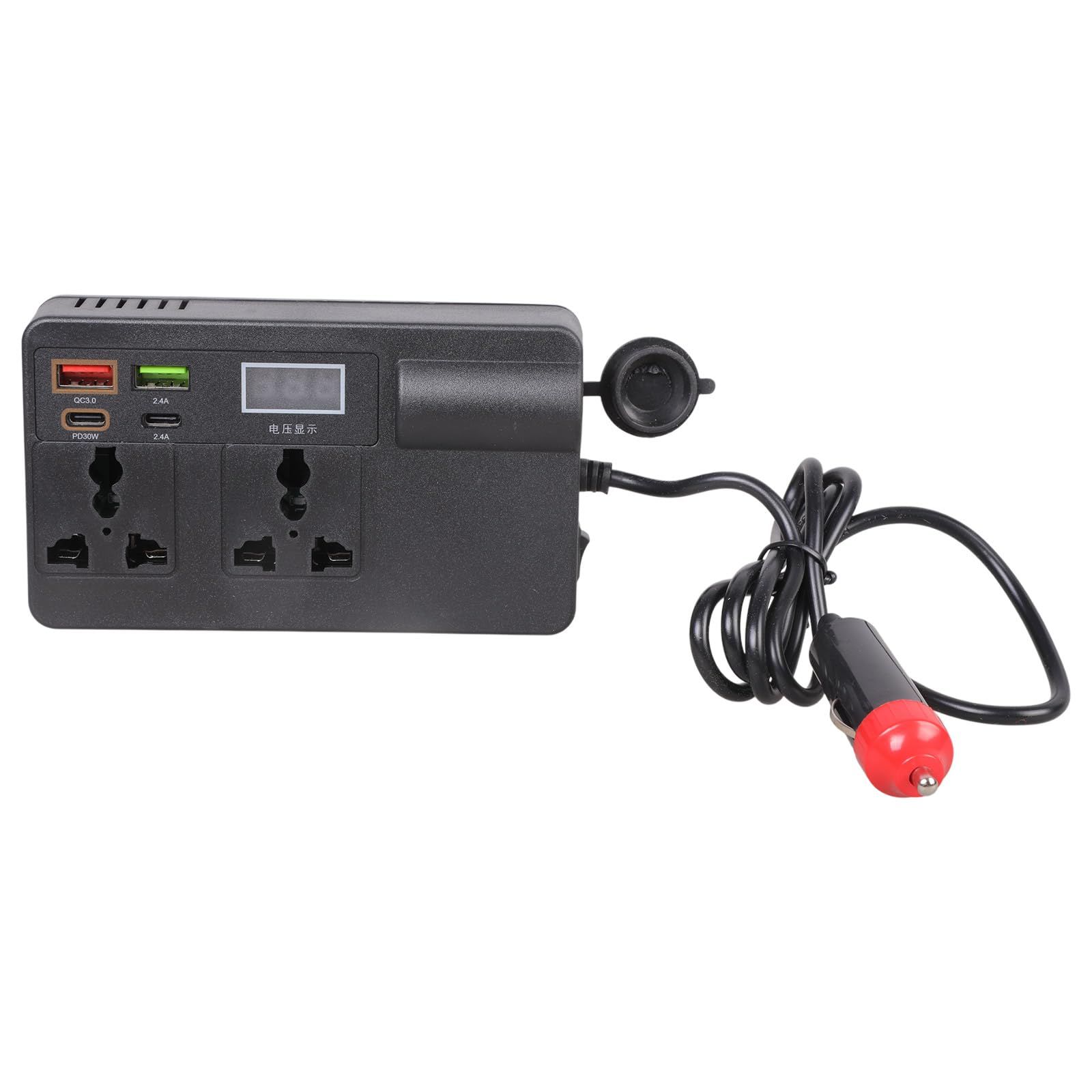 200W Car Power Inverter DC12V-24V to 220V Voltages Converter with PD30W Type-C & USB-a Port Car Plug Adapter Outlet Power Supply