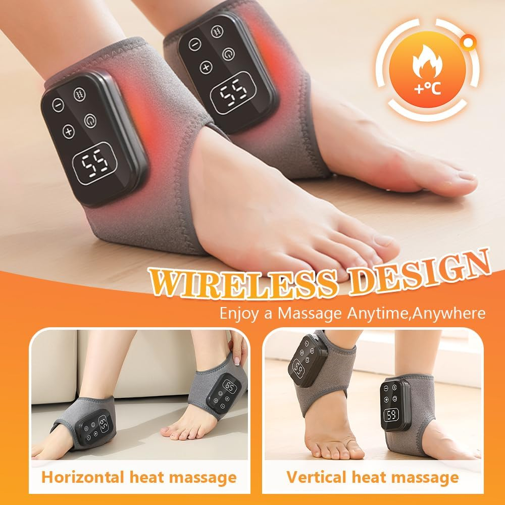 Foot Advanced Renew Triple Method Massager, with 5 Vibration Modes and 6 Heat Levels, Suitable for Reducing Fatigue and Plantar Fasciitis,  USB Charging Cordless Design Foot Massage, Travel & Home Use
