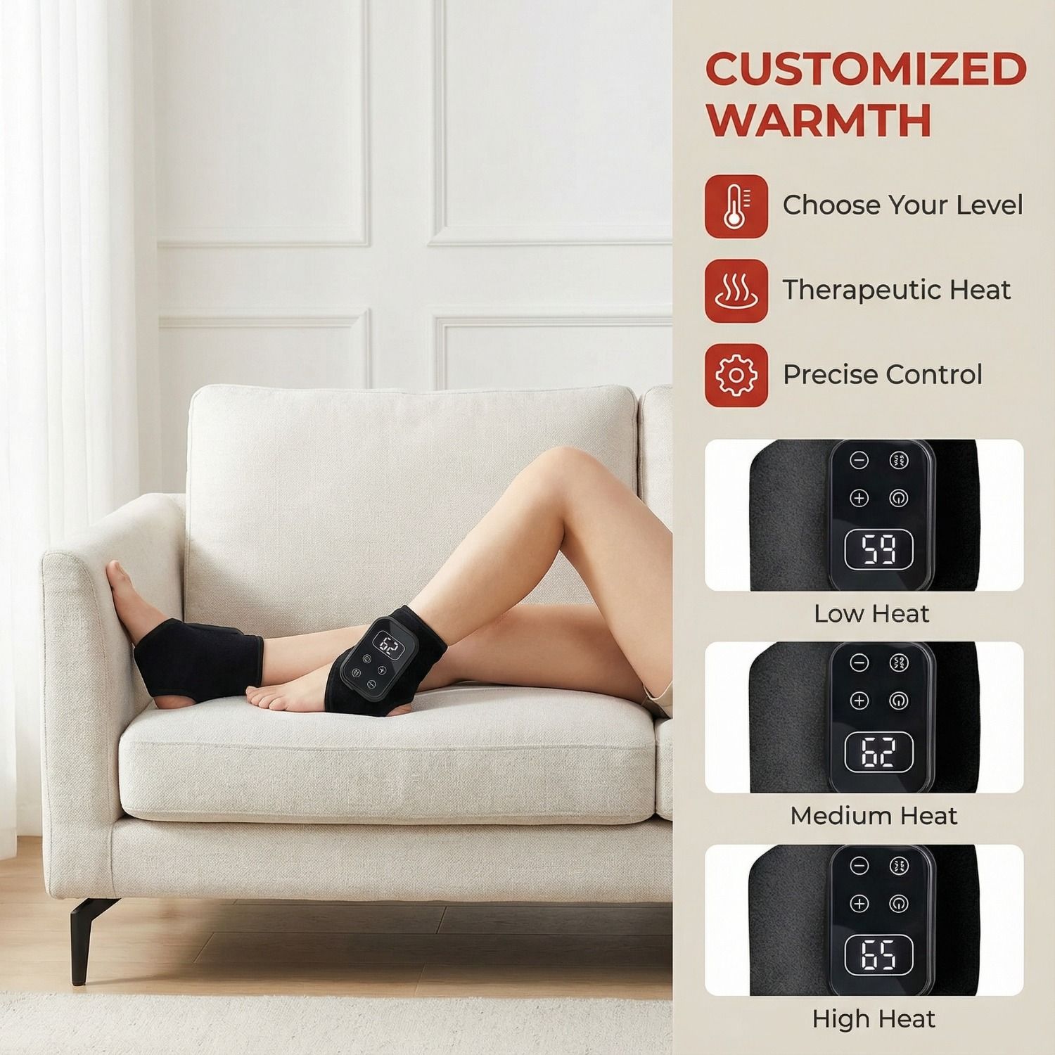 Foot Advanced Renew Triple Method Massager, with 5 Vibration Modes and 6 Heat Levels, Suitable for Reducing Fatigue and Plantar Fasciitis,  USB Charging Cordless Design Foot Massage, Travel & Home Use