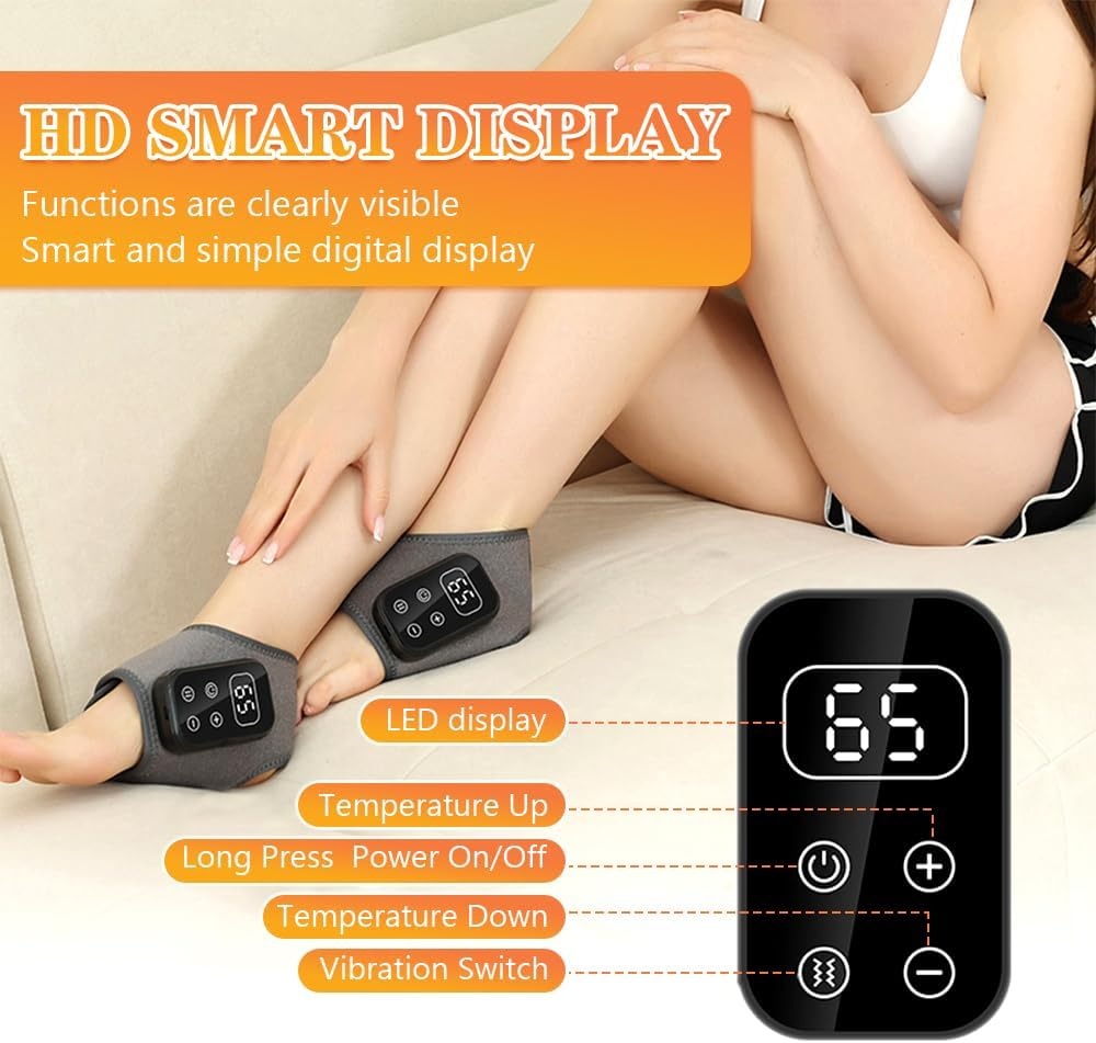 Foot Advanced Renew Triple Method Massager, with 5 Vibration Modes and 6 Heat Levels, Suitable for Reducing Fatigue and Plantar Fasciitis,  USB Charging Cordless Design Foot Massage, Travel & Home Use