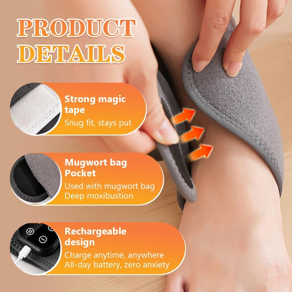Foot Advanced Renew Triple Method Massager, with 5 Vibration Modes and 6 Heat Levels, Suitable for Reducing Fatigue and Plantar Fasciitis,  USB Charging Cordless Design Foot Massage, Travel & Home Use