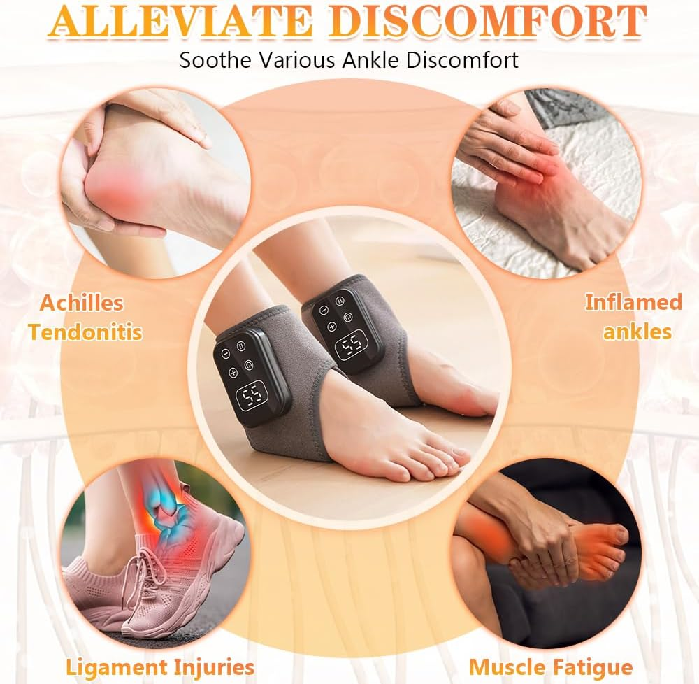 Foot Advanced Renew Triple Method Massager, with 5 Vibration Modes and 6 Heat Levels, Suitable for Reducing Fatigue and Plantar Fasciitis,  USB Charging Cordless Design Foot Massage, Travel & Home Use