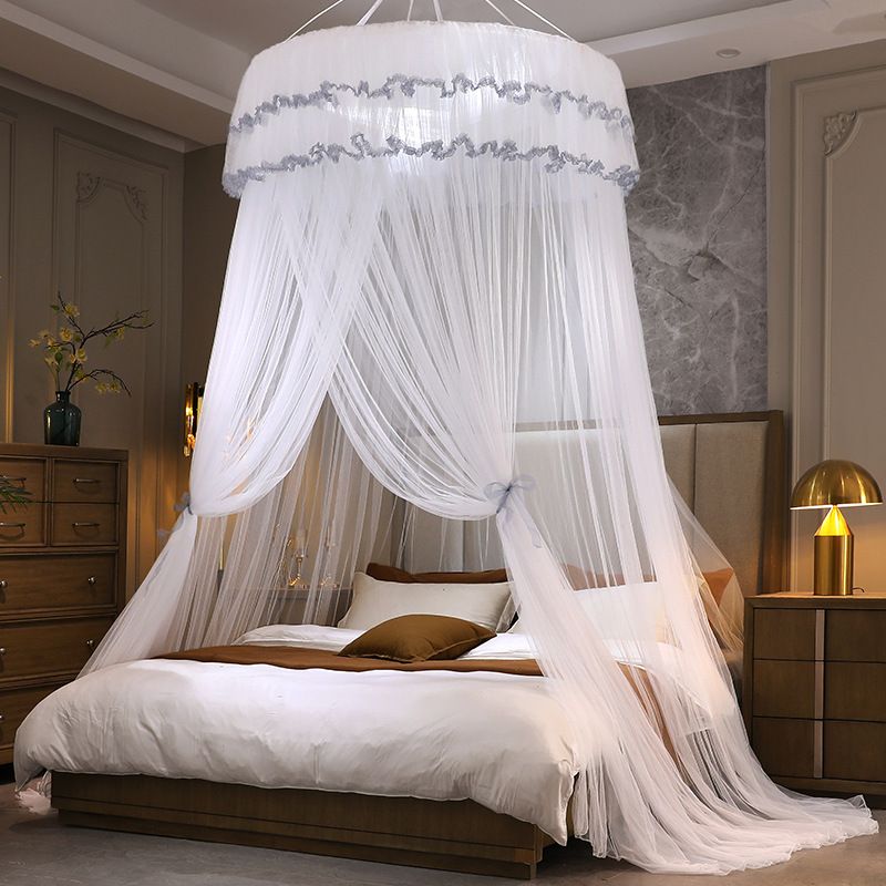 Mosquito Net Bed Canopy, Princess Canopy Bed Curtain Fine Sheer Mesh Dome Bed Canopies, Kids & Adults Lace Tent for Twin Full Queen King Bed Household Bedroom Dome Floor-to-ceiling Mosquito Net