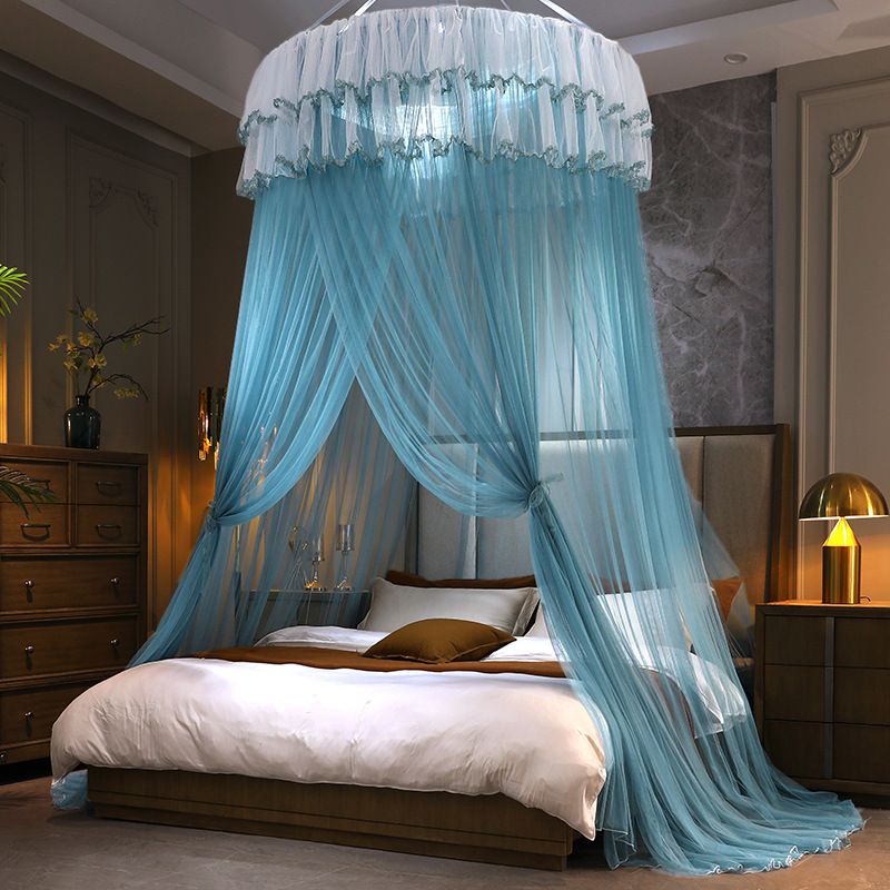 Mosquito Net Bed Canopy, Princess Canopy Bed Curtain Fine Sheer Mesh Dome Bed Canopies, Kids & Adults Lace Tent for Twin Full Queen King Bed Household Bedroom Dome Floor-to-ceiling Mosquito Net