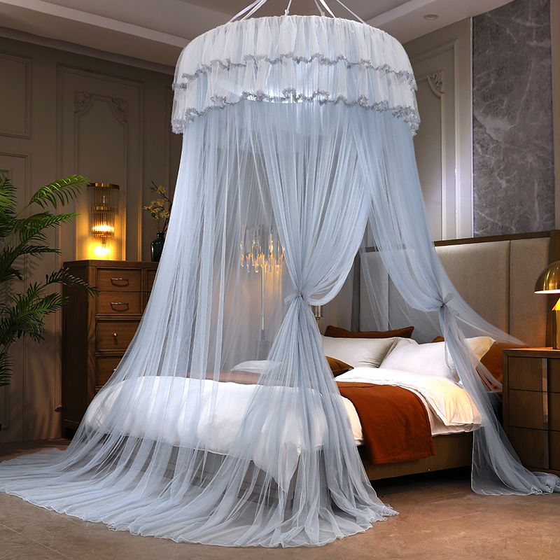 Mosquito Net Bed Canopy, Princess Canopy Bed Curtain Fine Sheer Mesh Dome Bed Canopies, Kids & Adults Lace Tent for Twin Full Queen King Bed Household Bedroom Dome Floor-to-ceiling Mosquito Net