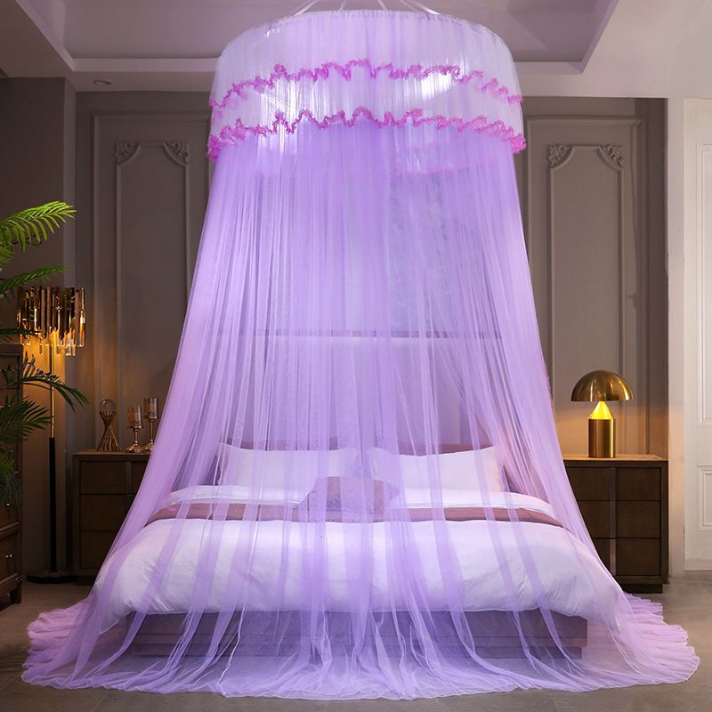 Mosquito Net Bed Canopy, Princess Canopy Bed Curtain Fine Sheer Mesh Dome Bed Canopies, Kids & Adults Lace Tent for Twin Full Queen King Bed Household Bedroom Dome Floor-to-ceiling Mosquito Net