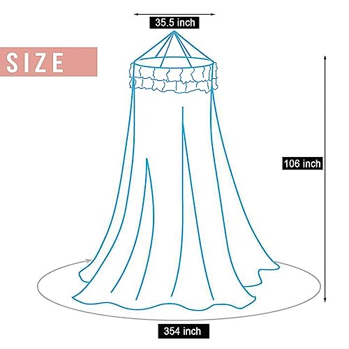 Mosquito Net Bed Canopy, Princess Canopy Bed Curtain Fine Sheer Mesh Dome Bed Canopies, Kids & Adults Lace Tent for Twin Full Queen King Bed Household Bedroom Dome Floor-to-ceiling Mosquito Net