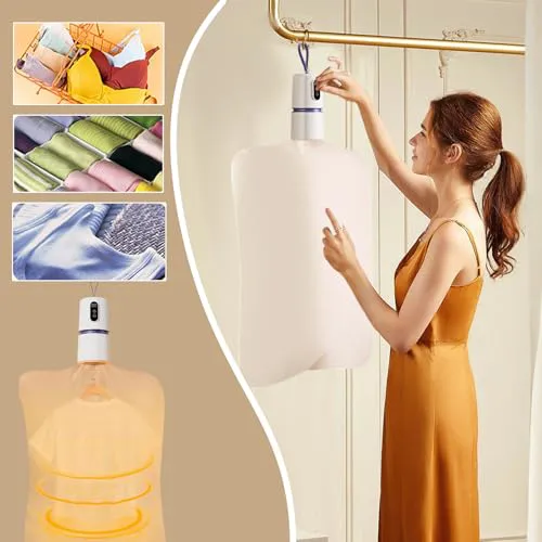 Portable Clothes Dryer, Quick Drying Mini Laundry Dryers for Clothes with Drying Bag, 110v Small Compact  Foldable Electric Dryer Machine for Travel, RV, Apartment