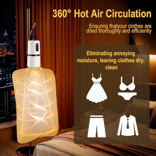 Portable Clothes Dryer, Quick Drying Mini Laundry Dryers for Clothes with Drying Bag, 110v Small Compact  Foldable Electric Dryer Machine for Travel, RV, Apartment