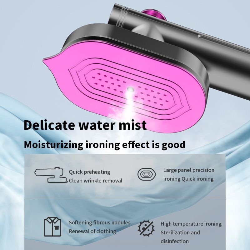 Ultra-Light 2-in-1 Mini Steam Iron, Portable Travel Steam Iron with 60ml Large Tank, 90° Rotatable Handle & Precision Tip for Collars, Handheld Clothes Steamer for Home, Office, Dorm