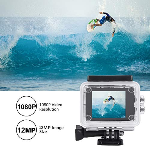 New 1080P high-definition sports camera, outdoor cycling, diving, waterproof and anti shake camera, Significant Gift Record Memory , 1080P 30fps 12MP 30M Sports Camera 2 Inch with Accessories
