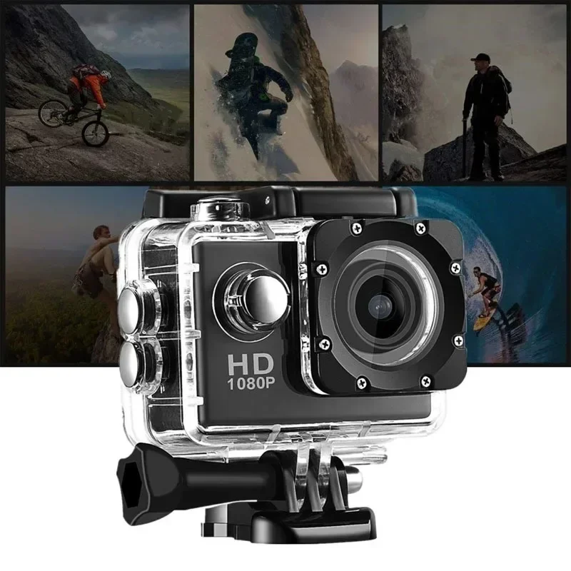 New 1080P high-definition sports camera, outdoor cycling, diving, waterproof and anti shake camera, Significant Gift Record Memory , 1080P 30fps 12MP 30M Sports Camera 2 Inch with Accessories