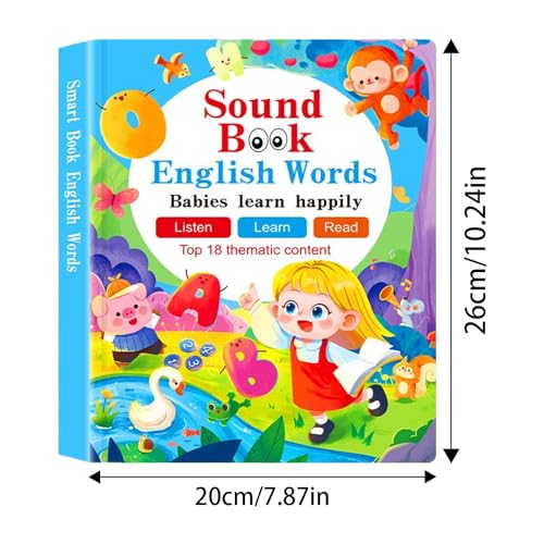 Interactive Reading Book for Toddler Speech Development, Books with Sound, Electronic Educational Game with Sensory Learning Functions, Musical Story Toy for Boys Girls Early Childhood Education