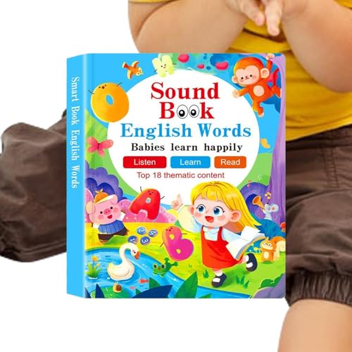 Interactive Reading Book for Toddler Speech Development, Books with Sound, Electronic Educational Game with Sensory Learning Functions, Musical Story Toy for Boys Girls Early Childhood Education