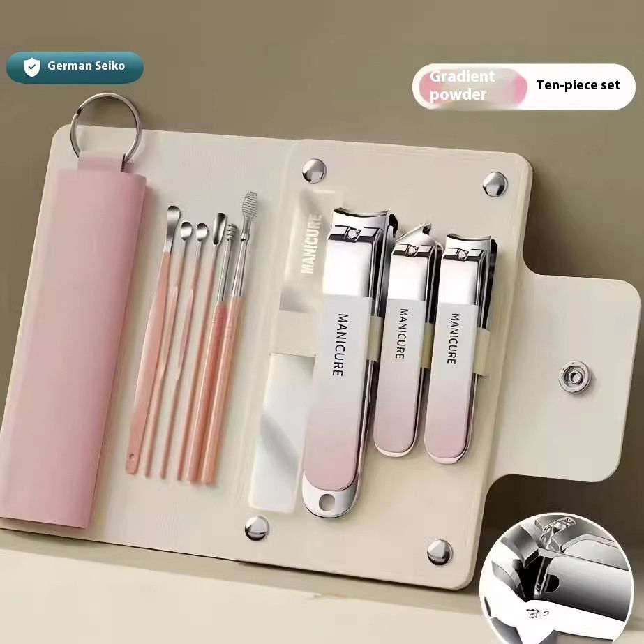 10-Piece Professional Stainless Steel Manicure Kit - Salon-Grade Nail Clippers & Cuticle Tools Set with Rustproof Design for Home/Spa/Boutique Use