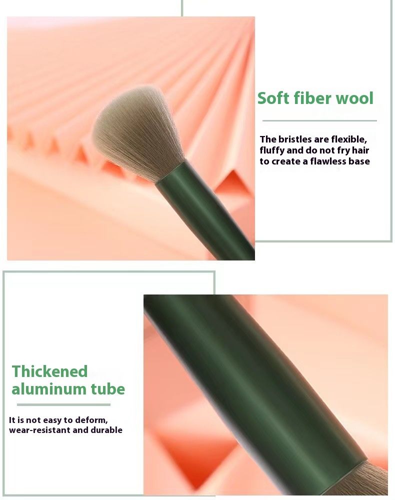 13-Piece Premium Vegan Bristles Makeup Brush Set - Professional Kabuki/Blush/Highlighter/Brow Brushes for Full Face Makeup (Ergonomic Cruelty-Free Travel Kit)