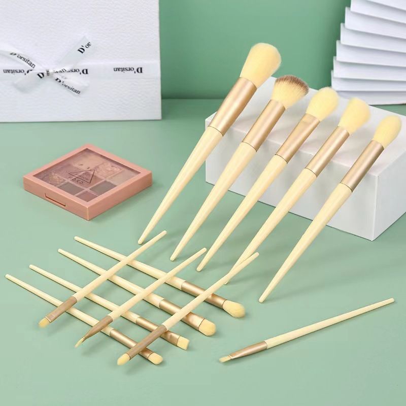13-Piece Premium Vegan Bristles Makeup Brush Set - Professional Kabuki/Blush/Highlighter/Brow Brushes for Full Face Makeup (Ergonomic Cruelty-Free Travel Kit)