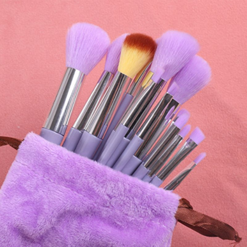 13-Piece Premium Vegan Bristles Makeup Brush Set - Professional Kabuki/Blush/Highlighter/Brow Brushes for Full Face Makeup (Ergonomic Cruelty-Free Travel Kit)