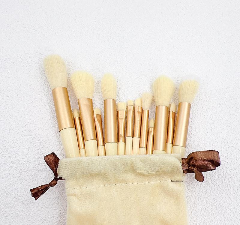 13-Piece Premium Vegan Bristles Makeup Brush Set - Professional Kabuki/Blush/Highlighter/Brow Brushes for Full Face Makeup (Ergonomic Cruelty-Free Travel Kit)