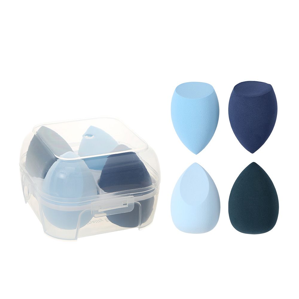 5-Piece Egg-Shaped Case Makeup Sponge Set - 3D Gourd/Teardrop/Angled Beauty Blenders for Liquid & Powder Foundation