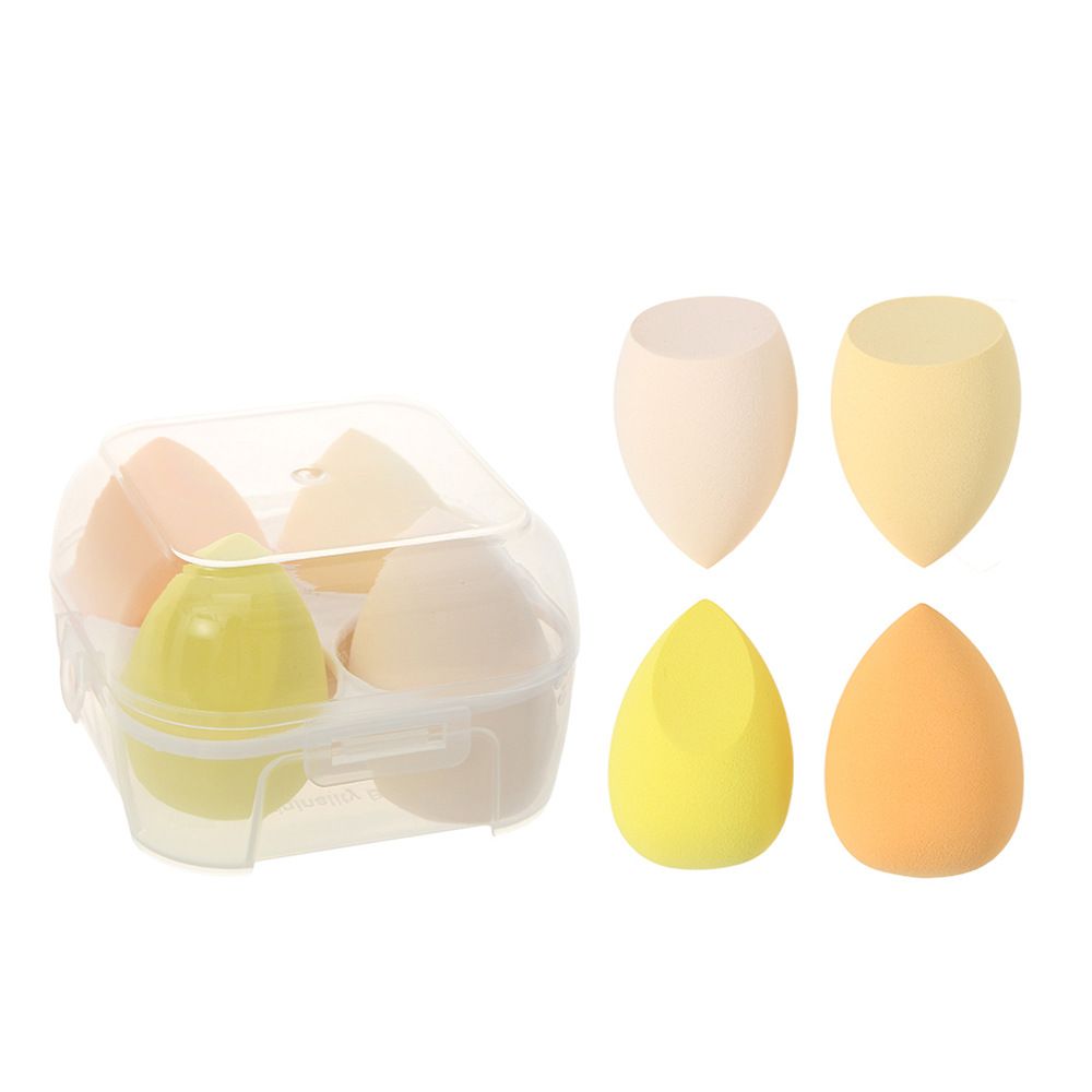 5-Piece Egg-Shaped Case Makeup Sponge Set - 3D Gourd/Teardrop/Angled Beauty Blenders for Liquid & Powder Foundation