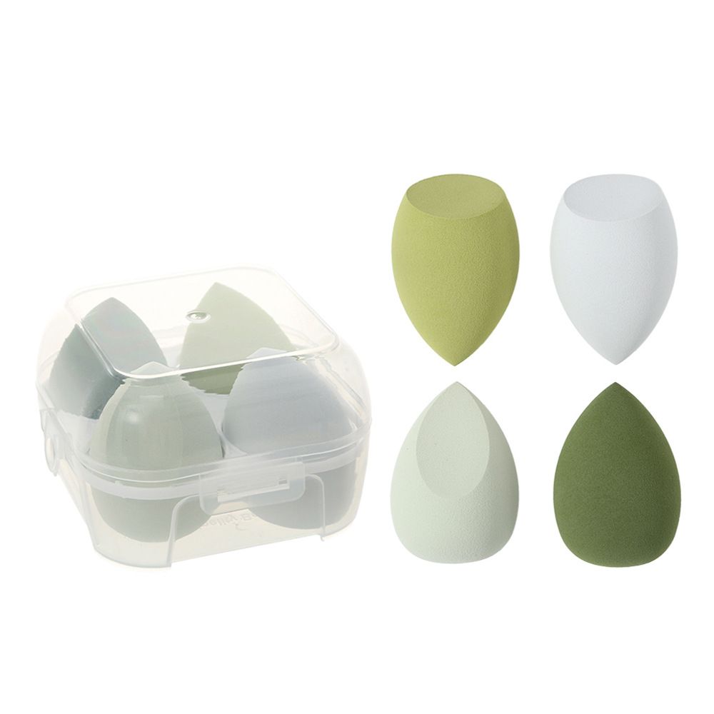 5-Piece Egg-Shaped Case Makeup Sponge Set - 3D Gourd/Teardrop/Angled Beauty Blenders for Liquid & Powder Foundation