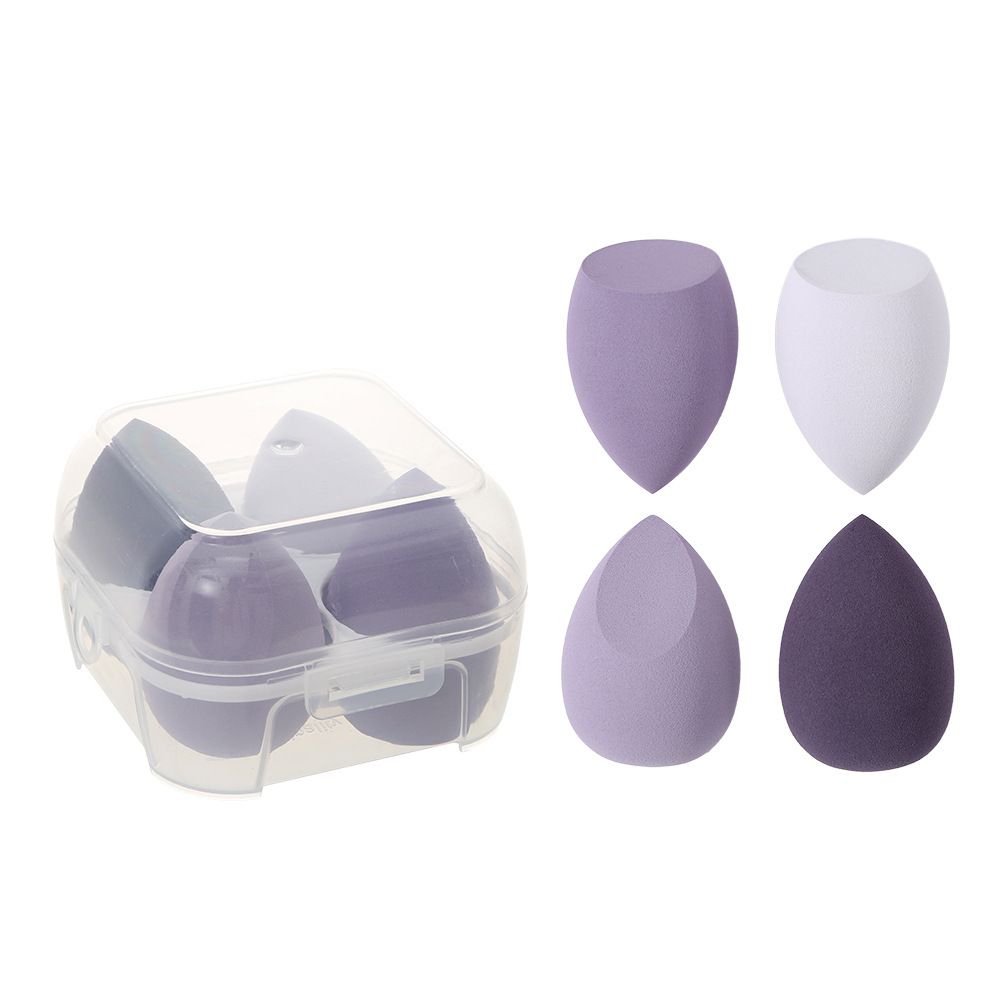 5-Piece Egg-Shaped Case Makeup Sponge Set - 3D Gourd/Teardrop/Angled Beauty Blenders for Liquid & Powder Foundation