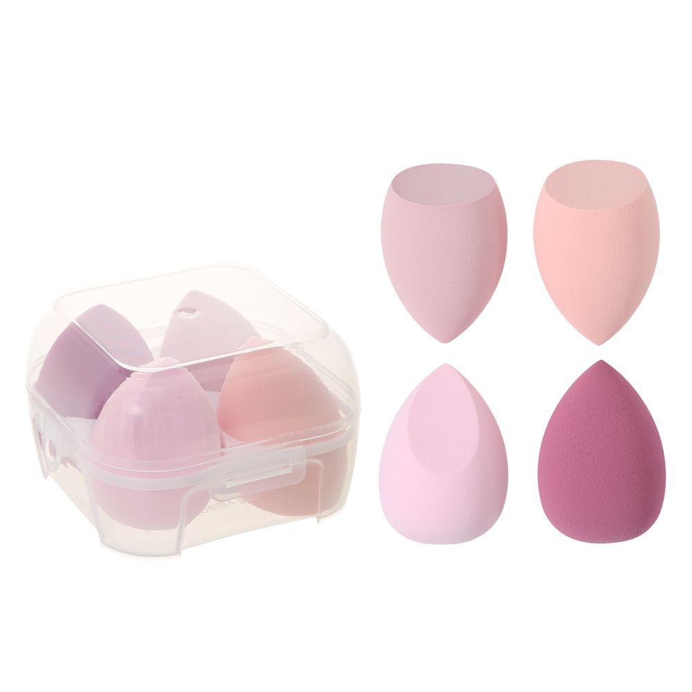 5-Piece Egg-Shaped Case Makeup Sponge Set - 3D Gourd/Teardrop/Angled Beauty Blenders for Liquid & Powder Foundation
