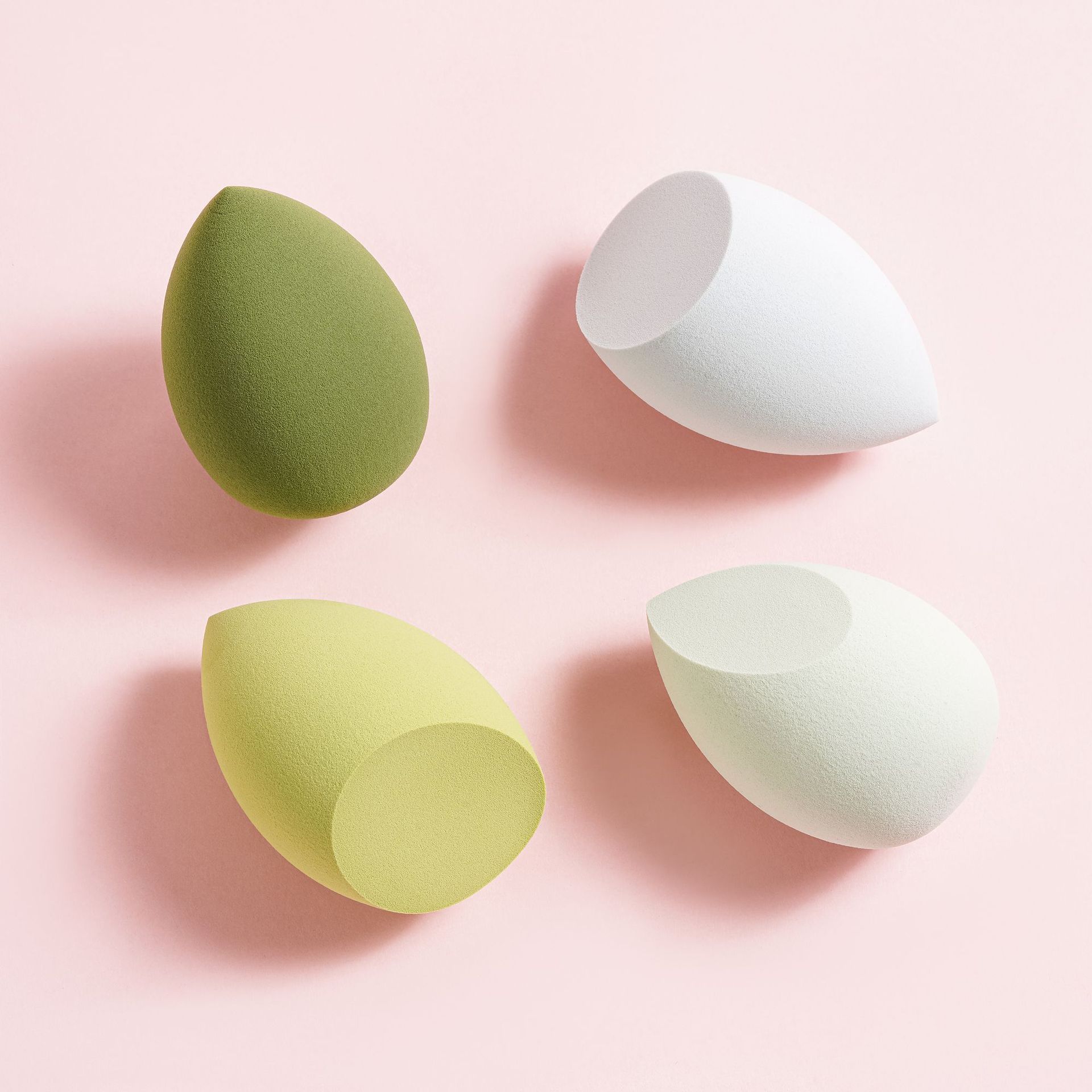 5-Piece Egg-Shaped Case Makeup Sponge Set - 3D Gourd/Teardrop/Angled Beauty Blenders for Liquid & Powder Foundation
