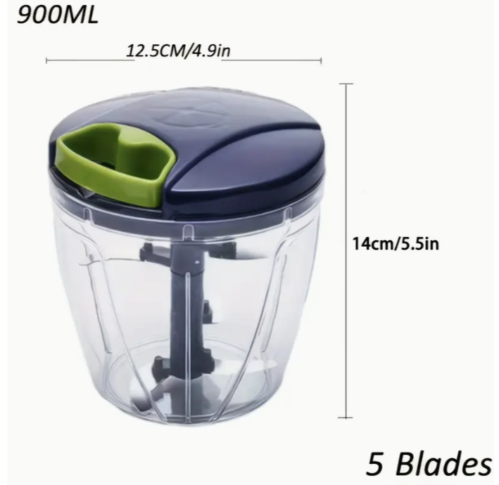 Manual Food Chopper & Meat Grinder - Multi-Functional Hand-Powered Vegetable Slicer, Nut Crusher, Garlic Press with Cheese Grater for Kitchen, Restaurant & Home Use (Heavy-Duty, Compact Design)