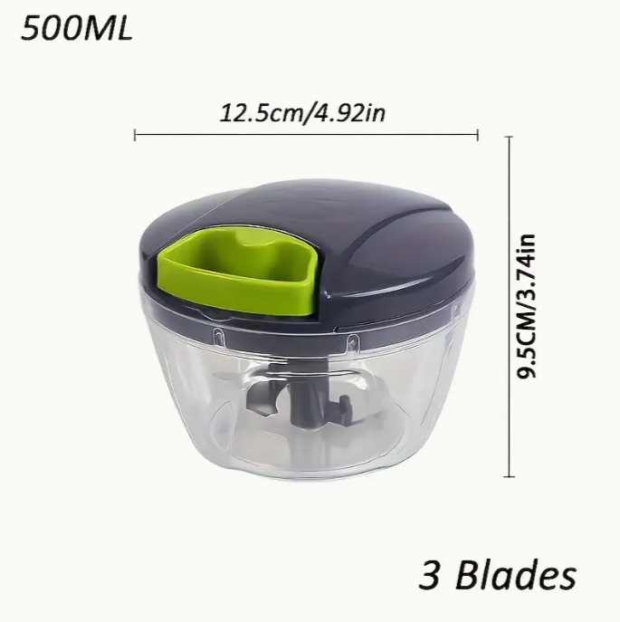 Manual Food Chopper & Meat Grinder - Multi-Functional Hand-Powered Vegetable Slicer, Nut Crusher, Garlic Press with Cheese Grater for Kitchen, Restaurant & Home Use (Heavy-Duty, Compact Design)