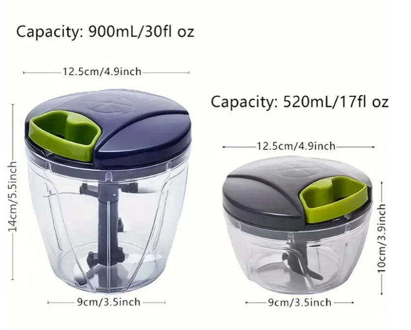 Manual Food Chopper & Meat Grinder - Multi-Functional Hand-Powered Vegetable Slicer, Nut Crusher, Garlic Press with Cheese Grater for Kitchen, Restaurant & Home Use (Heavy-Duty, Compact Design)