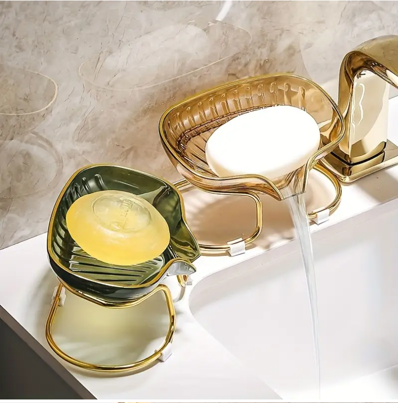 3-Pack Innovative Self-Draining Soap Dish - Durable Plastic Soap Tray Holder with Drainage Holes, Space-Saving Bathroom Organizer for Sink, Countertop & Shower (Stylish Home Décor Accessories)