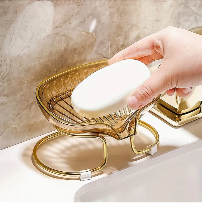 3-Pack Innovative Self-Draining Soap Dish - Durable Plastic Soap Tray Holder with Drainage Holes, Space-Saving Bathroom Organizer for Sink, Countertop & Shower (Stylish Home Décor Accessories)