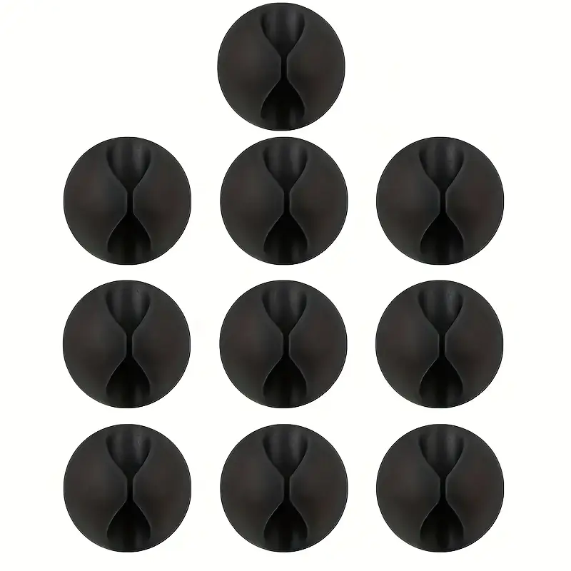 6/10 pcs Acrylic Cable Clip, Adhesive Charger Cord Holder - Wire Organizer for Desk, Wall, Car, Nightstand and Office Cable Management, Black White