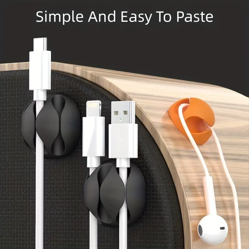 [Simple Cable Winder] 5/10pcs Simple Desktop Cable Winder - USB Cable Holder - Mouse Cable Organizer Charge Cable