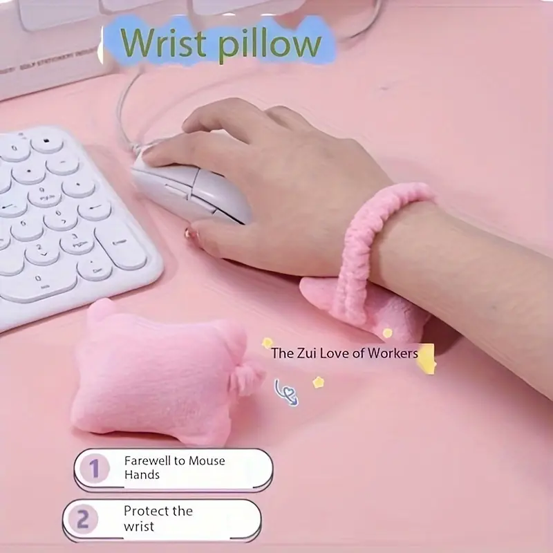 Wrist Support Pillow for Office Workers, Anti-Wear Hand Pad, Keyboard Typing Support, Mouse Pad, Small Pillow for Desk, Ergonomic Hand Support Tool