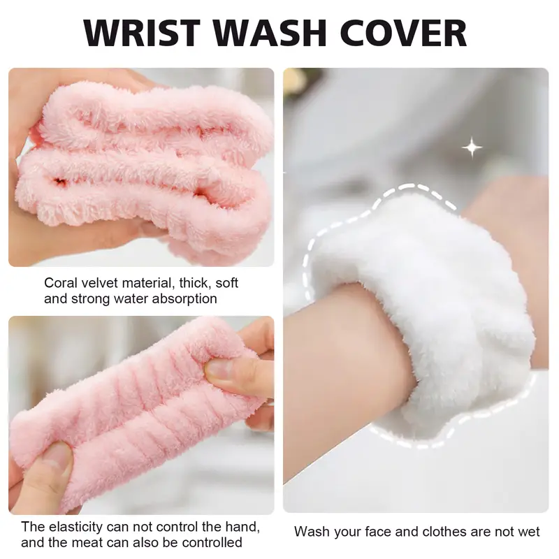 2/3/5pcs Set Spa Headband Wristband Set with Hair Claw Clips Skincare Headbands for Washing Face Skin Care Puffy Makeup Headband Wrist Bands Preppy Teen Girl Gifts Cute Trendy Stuff Hair Accessories