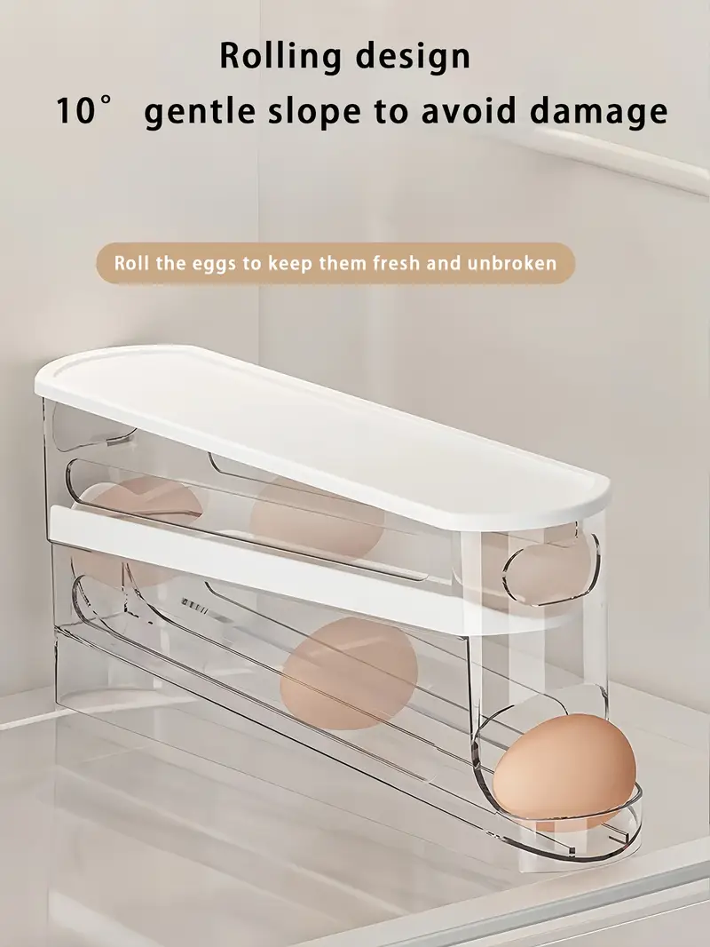 【Black Friday Exclusive Bottom Price】Automatic Double-Layer Sliding Egg Box - Flip-Top Freshness Preserver | Space-Saving Fridge Egg Organizer-(3 - 5 days delivery)