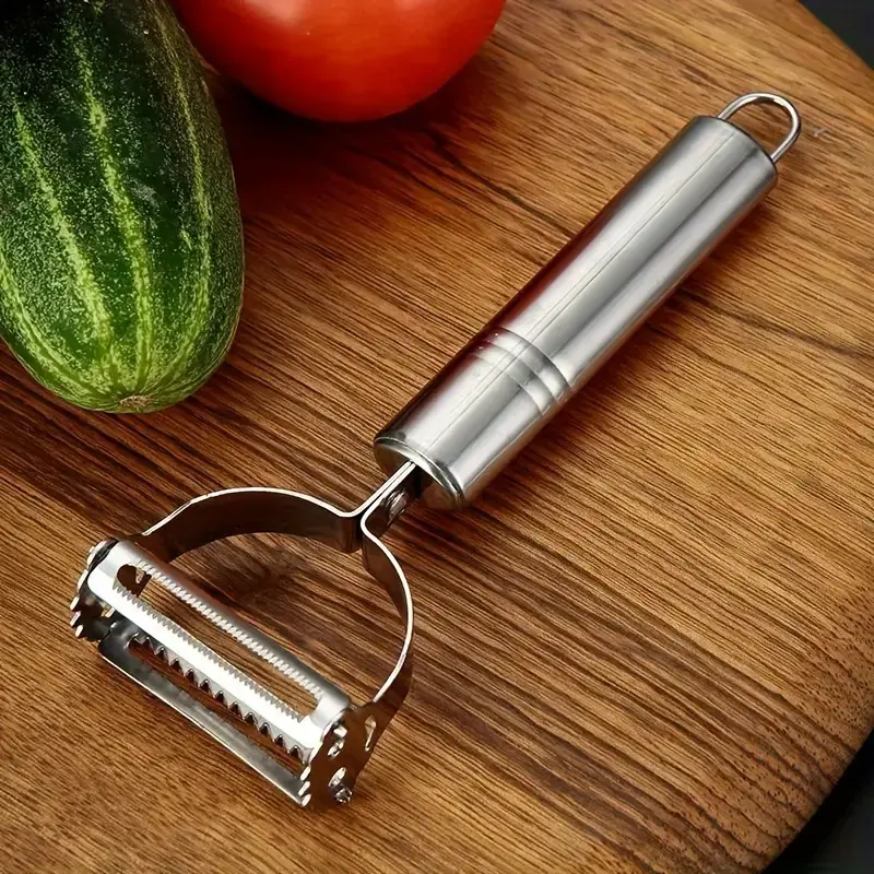 1pcs Stainless Steel 2-in-1 Vegetable Grater & Peeler | All-in-One Kitchen Prep Essential for Potatoes/Fruits – Durable, Stylish Cookware (3-5 Days Delivery)